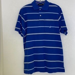 Men’s Nautica Blue Striped Polo SZ XS